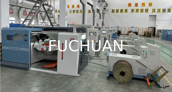 Fuchuan 고속 두 배 뒤트는 좌초 구리 철사 다발로 만드는 기계 전자 피치